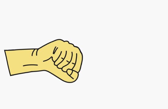 illustration of a hand hitting or punching. concept of a hand punch