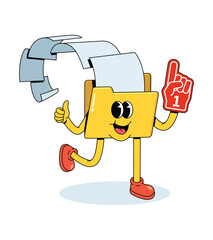 folder data foam hand groovy cartoon illustration