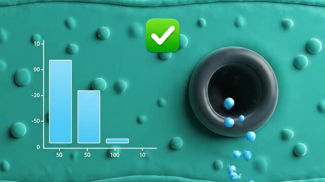 Aquaporin Cross-Section Calm - Membrane Ripple Band Relaxes Gently After Pores Open, Signaling Stable Hydration Flow