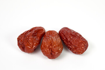 Chinese red dates (jujube), a traditional herbal ingredient for health. (70 ตัวอักษร)