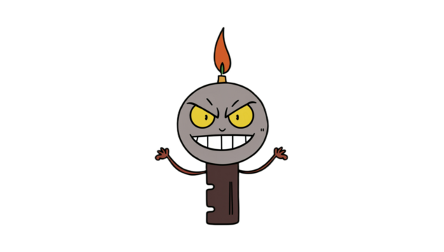 Spooky Cartoon Bomb with Burning Fuse and Grinning Face, Illustration - Powered by Adobe