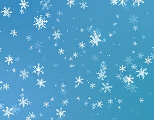 Snowflakes Falling Against a Light Blue Gradient Background