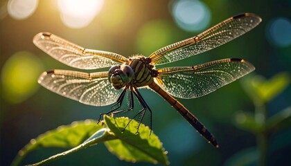 Dragonfly on leaf