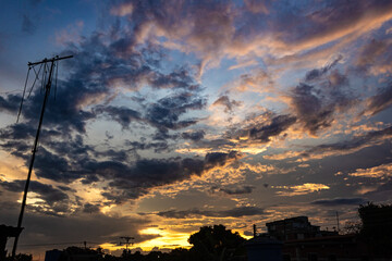 beautiful sky and clouds at sunset