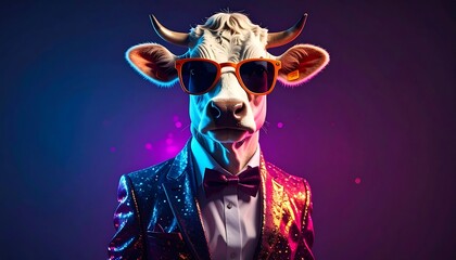 Dressed Cow Portrait