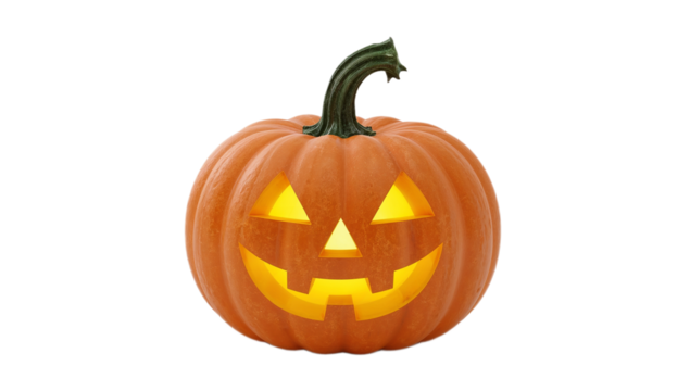 A Spooky Jack-o'-Lantern Glowing with a Friendly Halloween Spirit