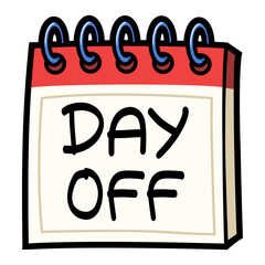 day off calendar cartoon sticker illustration