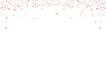 Abstract Red Glowing Sparkling Confetti Light Glitter Particle. Overlay. Frame. Border. on Transparent Background