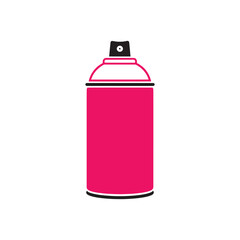 A pink spray paint can with black nozzle vector design on transparent background