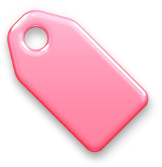 Cute 3D Pink Glossy Price Tag Icon for Skincare Sale