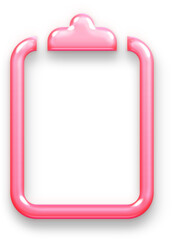 Cute 3D Pink Glossy Clipboard Icon for Spa Appointments