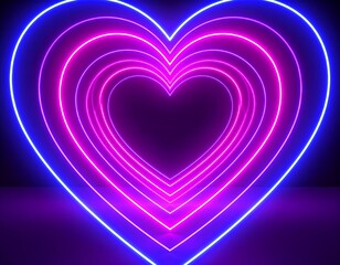 Glowing heart neon