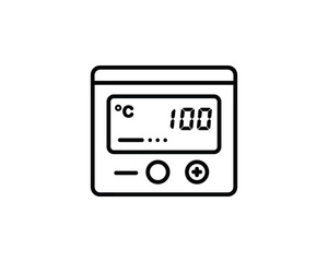 Thermostat temperature display celsius 100 degrees vector illustration