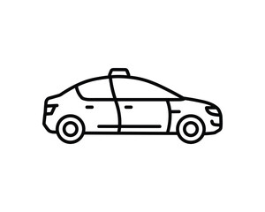 Fototapeta premium Taxi car outline icon vector illustration