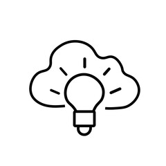 Creative Cloud Idea Icon – Innovation and Technology Concept Illustration