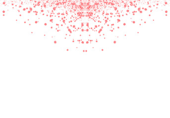 Obraz premium Abstract Red Glowing Sparkling Confetti Light Glitter Particle. Overlay. Frame. Border. on Transparent Background