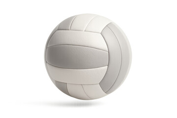 Fototapeta premium Pristine volleyball floating centered on pure white background with realistic soft shadow