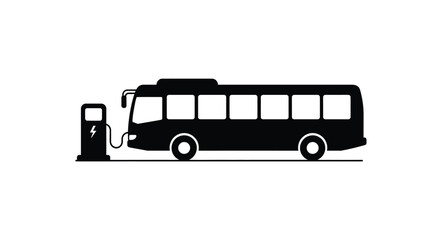 Modern city bus charging at an electric charging station symbolizing sustainable public transportation eco-friendly urban mobility