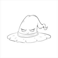 HALLOWEEN HAT LINEART ILLUSTRATION