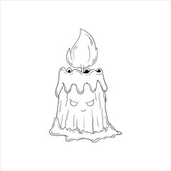 HALLOWEEN CANDLE LINEART