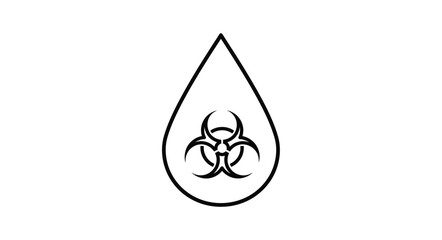 Biohazard symbol inside a water drop conceptual graphic danger hazardous contamination danger symbol danger symbol environmental risk risk warning