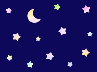 星と三日月のシームレスパターン　A-2