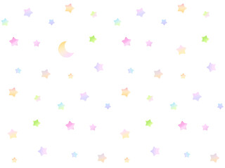 星と三日月のシームレスパターン　A-1