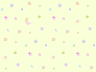星と三日月のシームレスパターン　A-3'