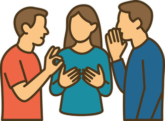 International Day of Sign Languages vector flat design illustration. Illustration of People Sharing Information and Secrets