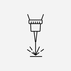 Laser Icon ? Anti-Aging Skin Treatment, Beam Device Line Symbol, Editable Stroke Vector Illustration..eps