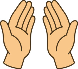 International Day of Sign Languages vector flat design illustration. Illustration of Two Open Hands