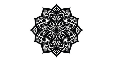 Intricate floral mandala design isolated on white for decorative and spiritual applications