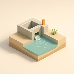 Low poly floor squeegee