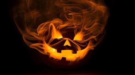 Horror Halloween Pumpkin Smoke Art Manipulation