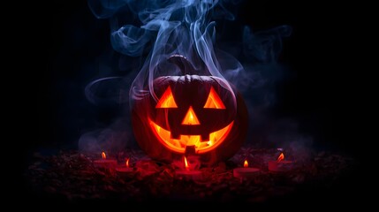 Horror Halloween Pumpkin Smoke Art Manipulation
