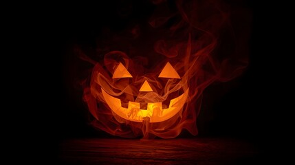 Horror Halloween Pumpkin Smoke Art Manipulation