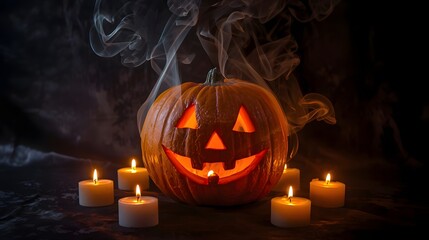 Horror Halloween Pumpkin Smoke Art Manipulation