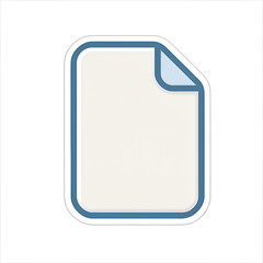 Blank Document Icon with Rounded Corners and Blue Outline.
