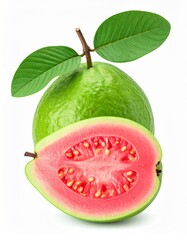 Fresh Guava Tropical Fruit Isolated on White Background for Premium Exotic Food Object