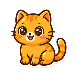 Cute Orange Tabby Cat Illustration.