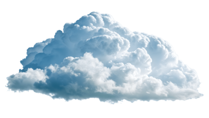 Isolated on transparent background, a fluffy cumulus cloud floats peacefully