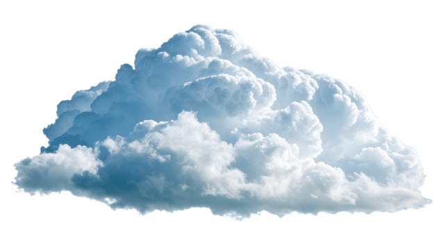 Isolated on transparent background, a fluffy cumulus cloud floats peacefully - Powered by Adobe