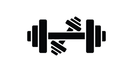 Dynamic dumbbell icon representing strength training fitness and weightlifting sports equipment