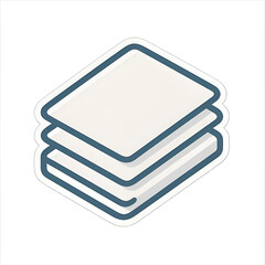 Isometric icon of a stack of paper documents.