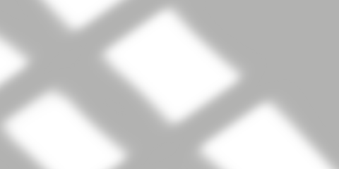 Soft, blurred geometric shadow shapes from window blinds creating a subtle and abstract overlay on a neutral gray surface, ideal for design backgrounds isolated on transparent background