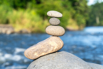 Stones in perfect balance, zen and yoga.