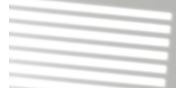 Horizontal shadow overlay effect from window blinds creating parallel stripes of light and shadow on a transparent background, ideal for minimalist design and digital art