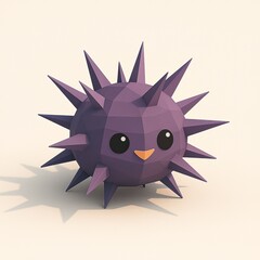 Minimal low poly spiky sea urchin character