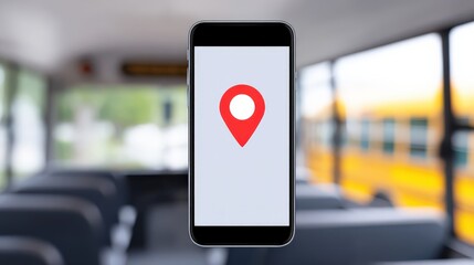 Secure access screen showing child location in transit, School bus GPS tracking