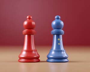Stalemate metaphor shown with chess pieces, USA China conflict